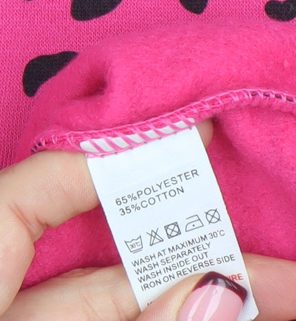 QED London Womens Pink Leopard Print Pullover Sweatshirt M/L