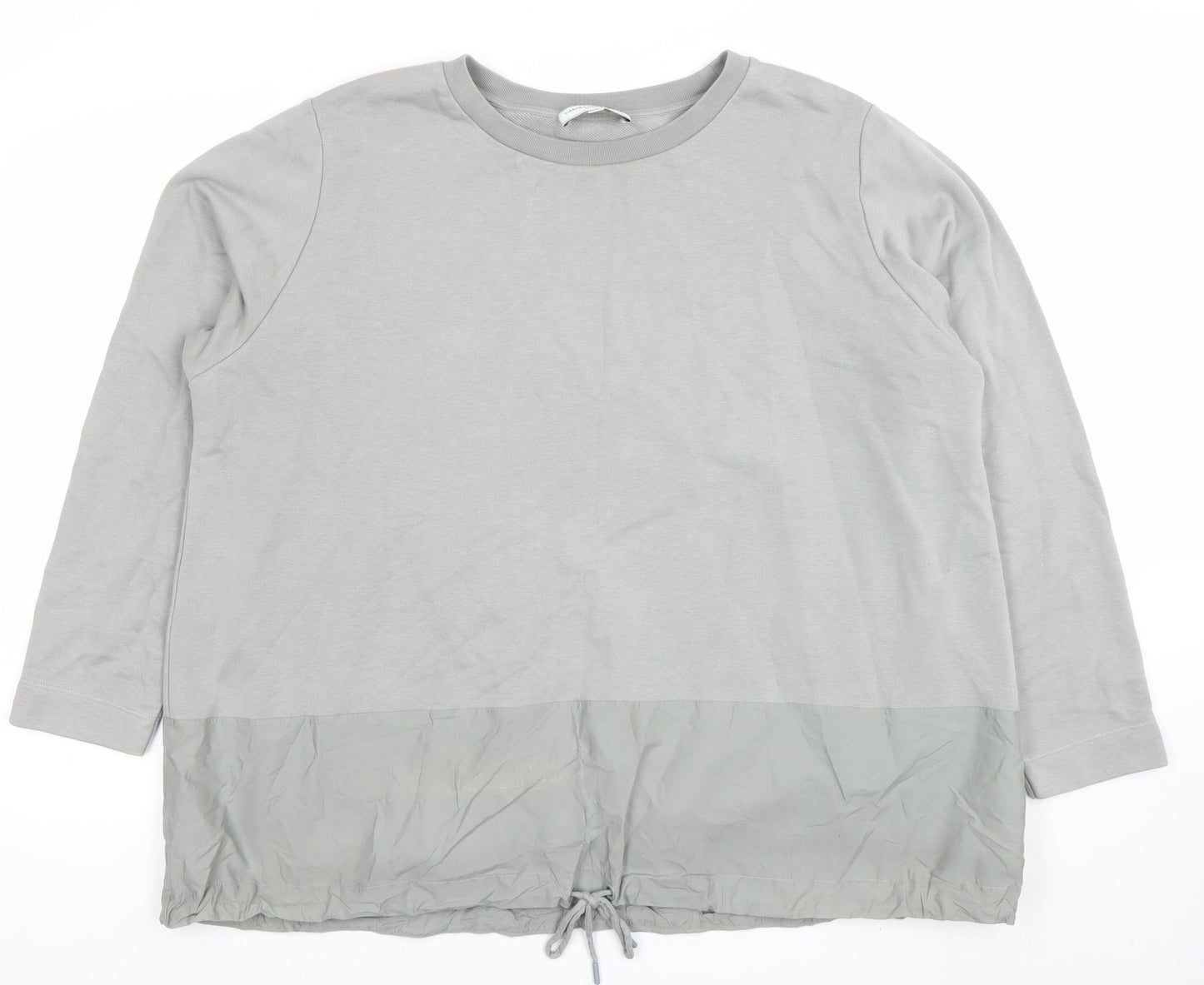 Carolyn Donnelly The Edit Women Grey XL Pullover Sweatshirt with Drawstring Hem