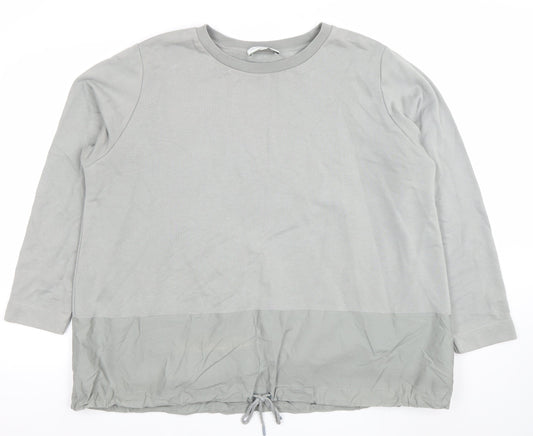 Carolyn Donnelly The Edit Women Grey XL Pullover Sweatshirt with Drawstring Hem