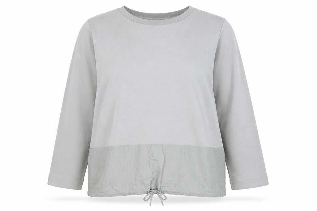 Carolyn Donnelly The Edit Women Grey XL Pullover Sweatshirt with Drawstring Hem