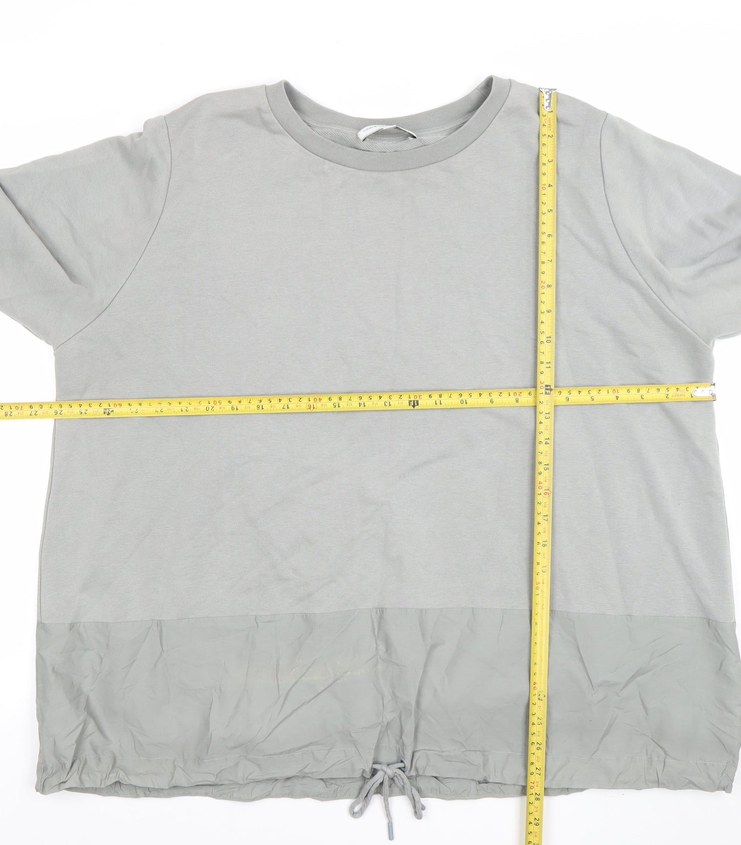 Carolyn Donnelly The Edit Women Grey XL Pullover Sweatshirt with Drawstring Hem