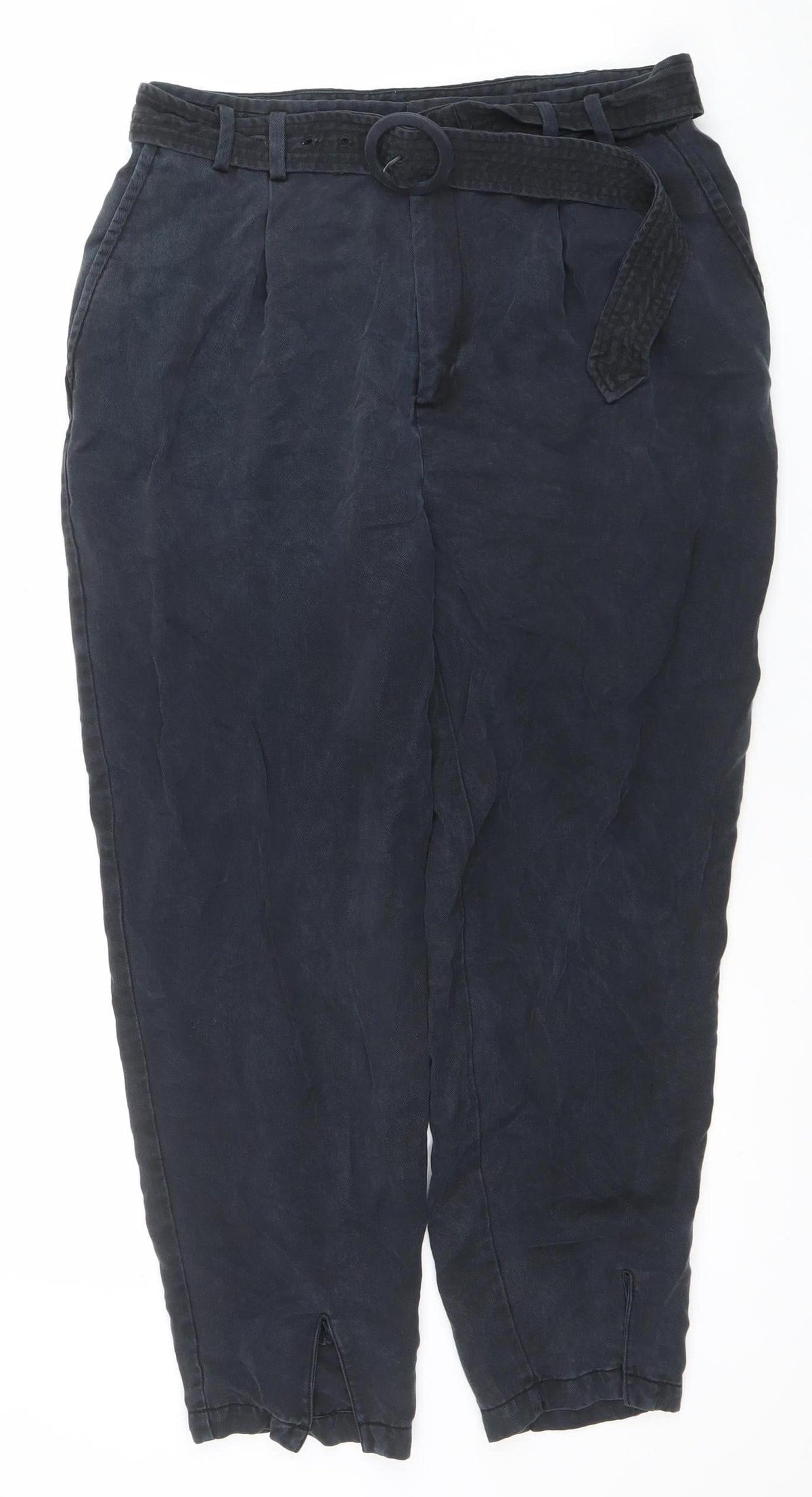 Ted Baker Women’s Blue High Waist Paperbag Tapered Trousers Size 10