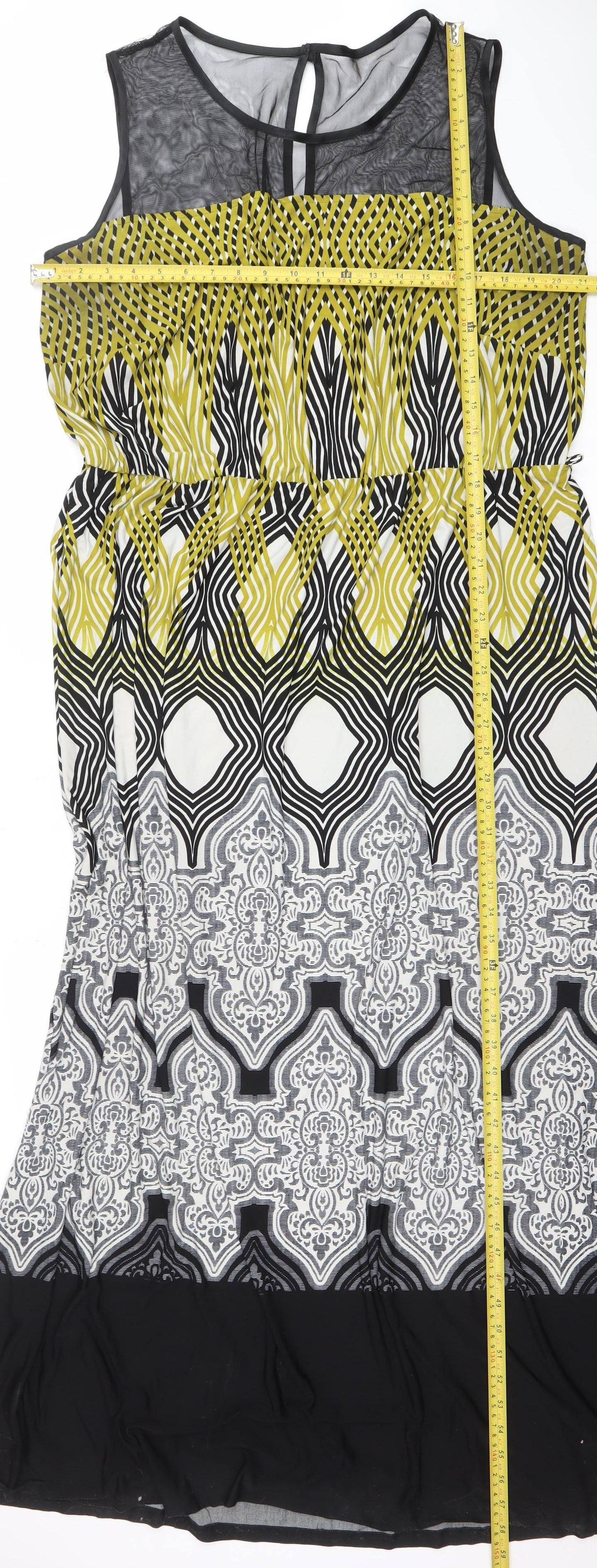 Grazia Women’s Multicoloured Geometric Bodycon Dress Size 20