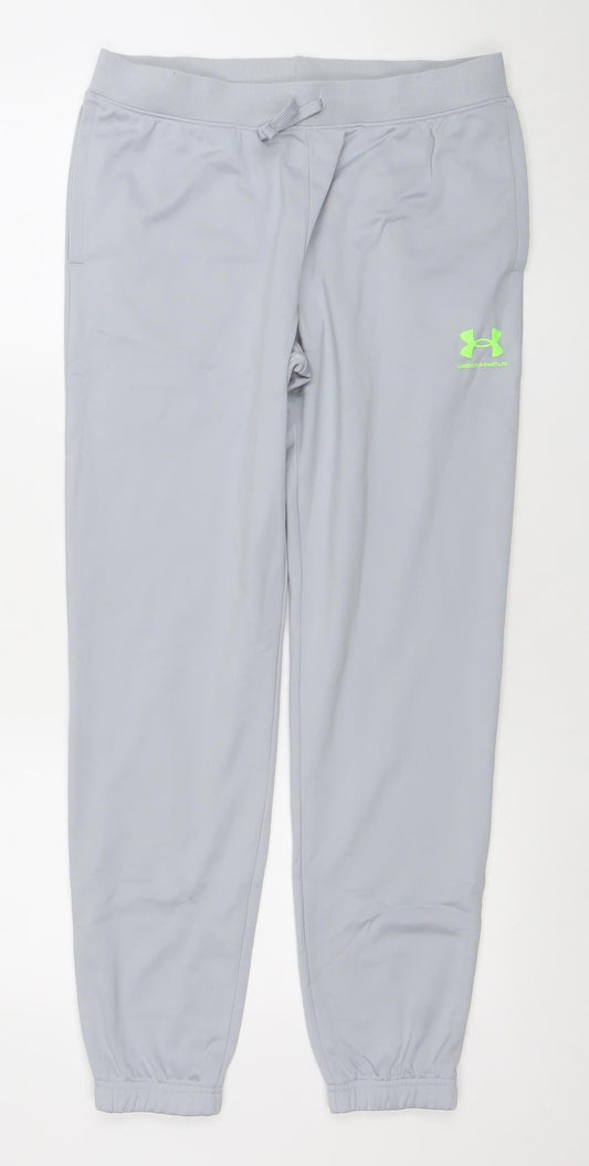 Under Armour Boys Grey XL Jogger Trousers Stretch Quick Dry Activewear