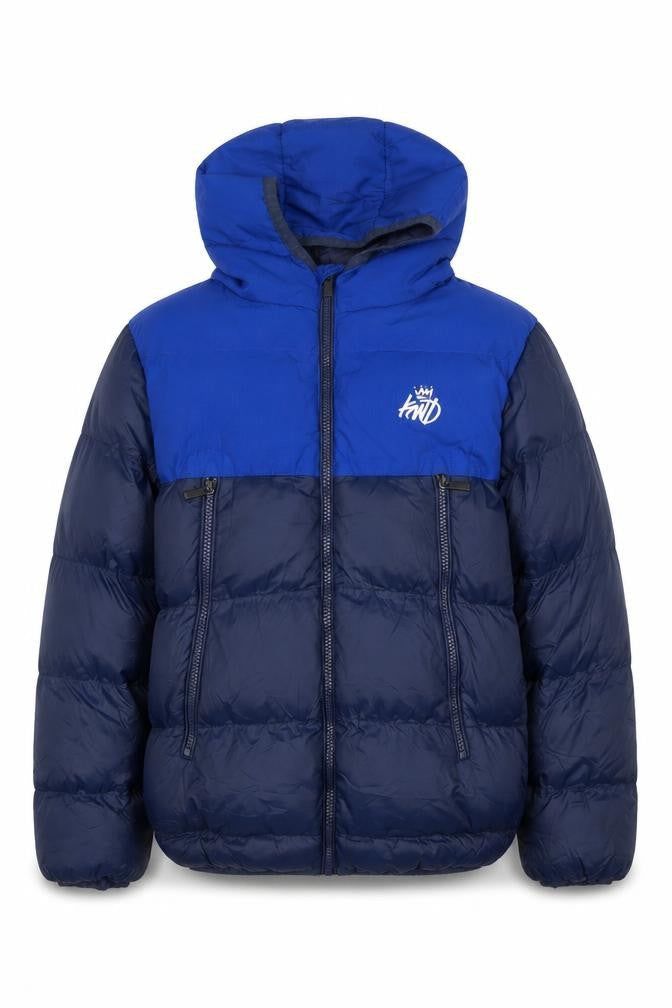 Kings Will Dream Boys Blue Hooded Puffer Jacket Size S Winter Coat