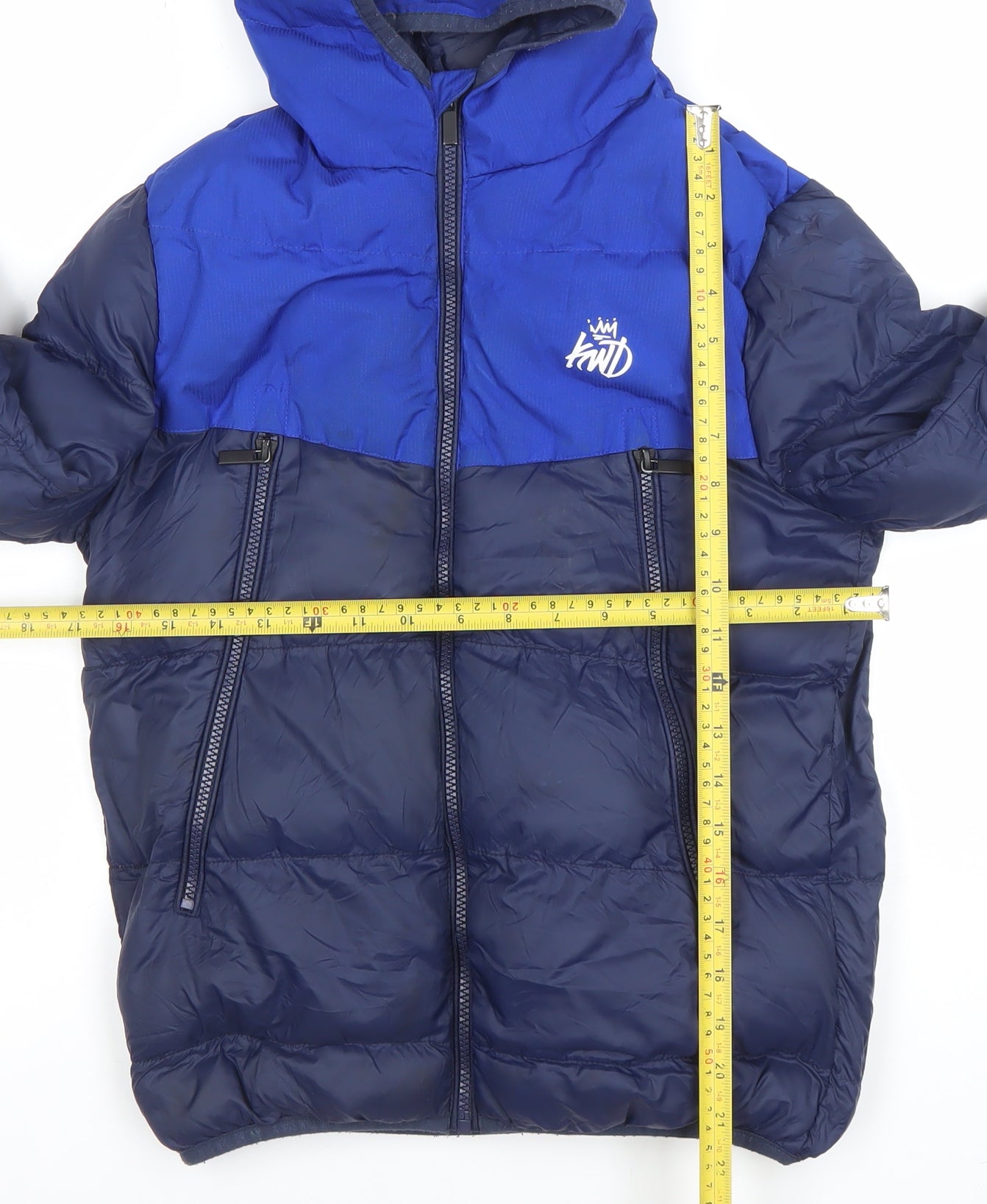 Kings Will Dream Boys Blue Hooded Puffer Jacket Size S Winter Coat