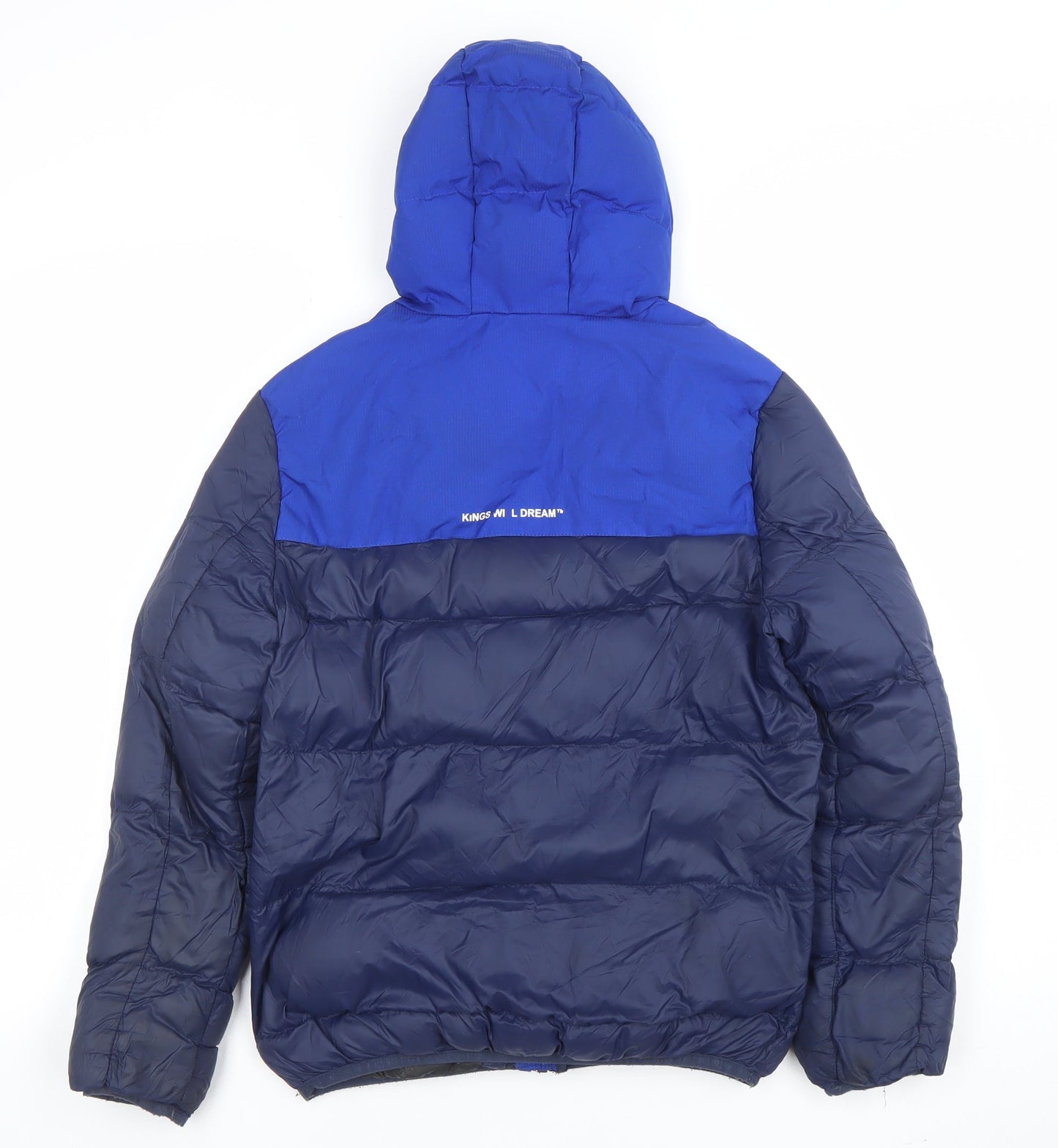 Kings Will Dream Boys Blue Hooded Puffer Jacket Size S Winter Coat
