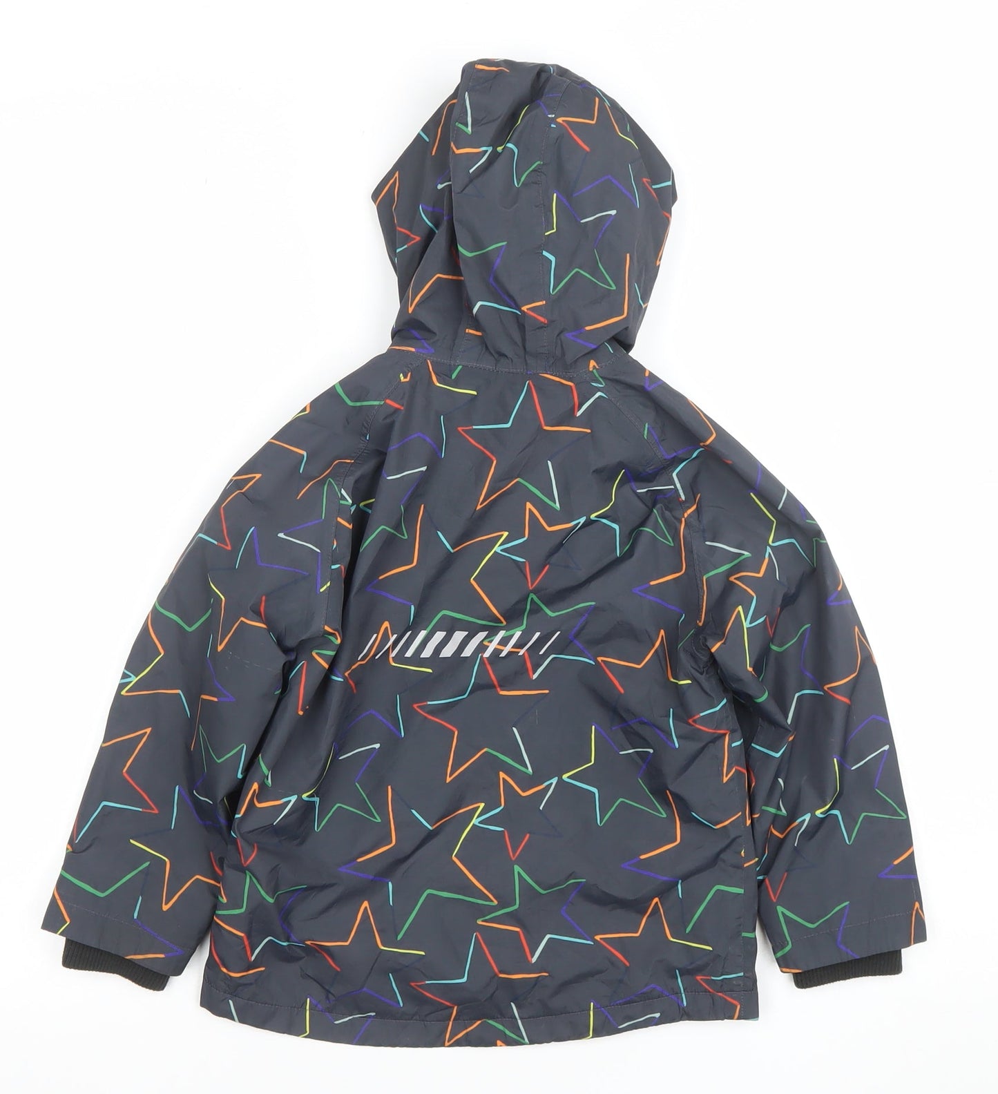 Next Boys Black Star Print Hooded Puffer Jacket 4-5 Years