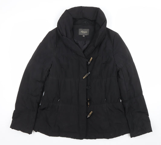 Alexon Women's Black Size 10 Mid-Length Puffer Coat with Toggle Fastening
