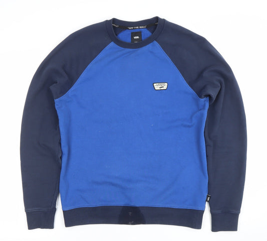 Vans Mens Blue Crew Neck Pullover Sweatshirt XS Regular Fit