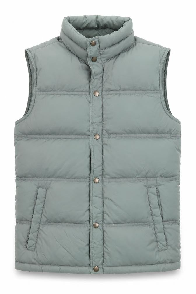 Lands' End Men's Green Puffer Down Waistcoat S Regular Winter