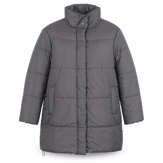 New Look Women’s Grey Long Puffer Coat Size 10 Winter Jacket