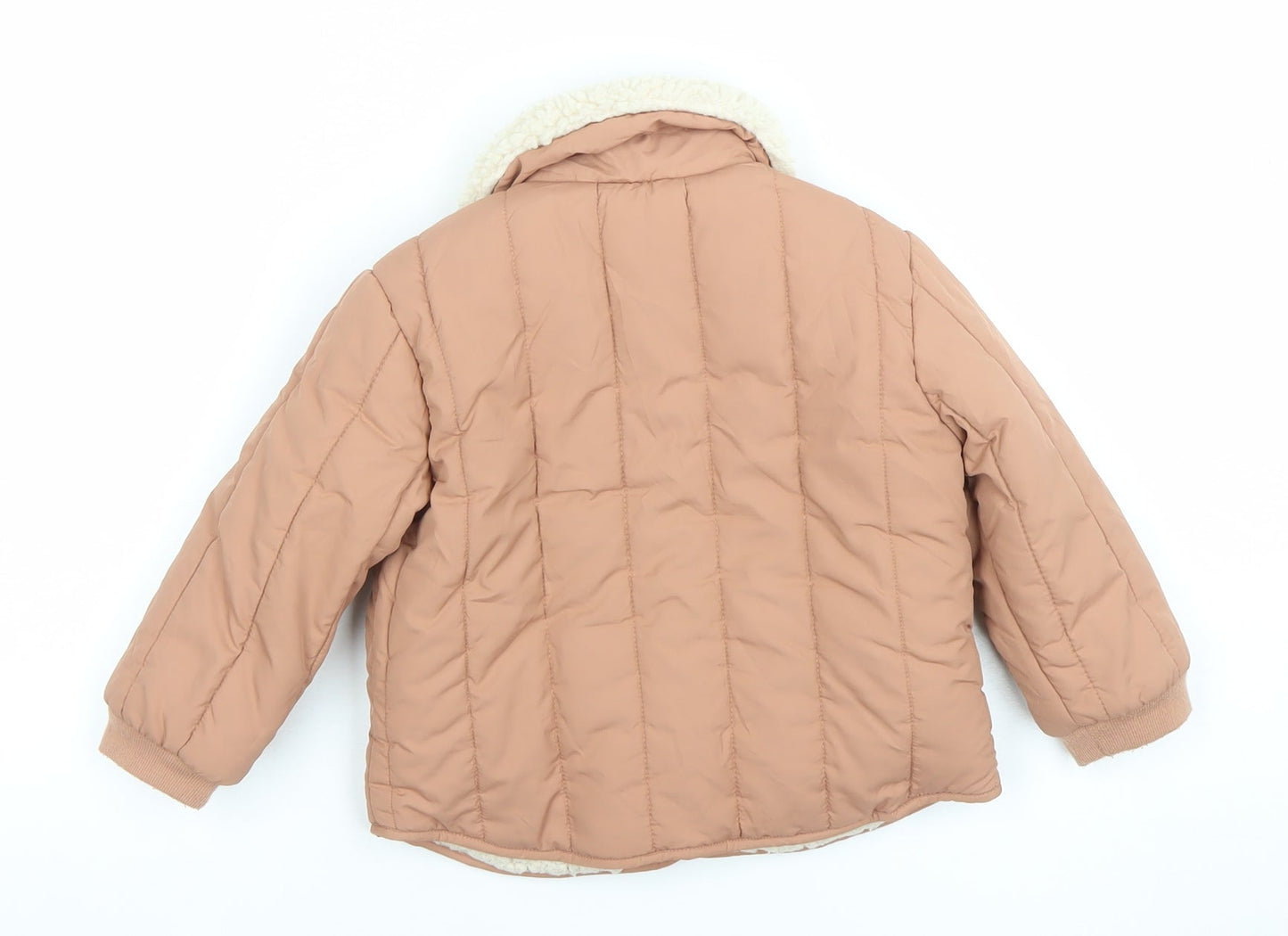 F&F Unisex Baby Beige Quilted Padded Jacket 18-24 Months
