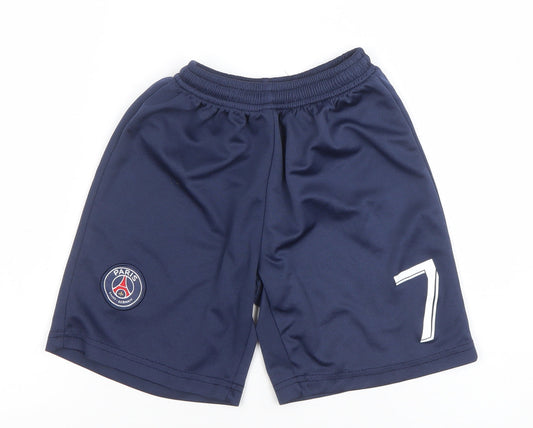 Paris Saint-Germain Boys Blue Athletic Football Shorts Size 22 in