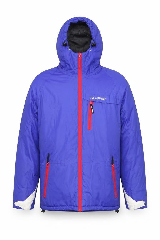 Campri Men's Blue Hooded Ski Jacket L Waterproof Winter Coat