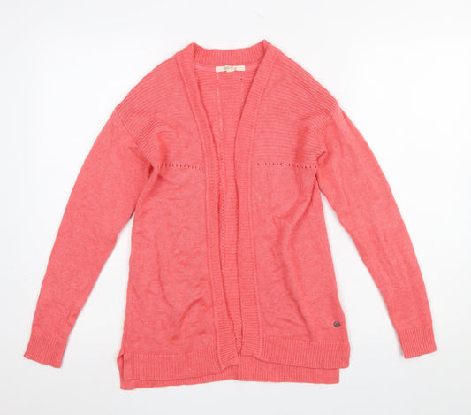 White Stuff Women’s Pink Merino Wool Blend Long Sleeve V-Neck Cardigan Size 6