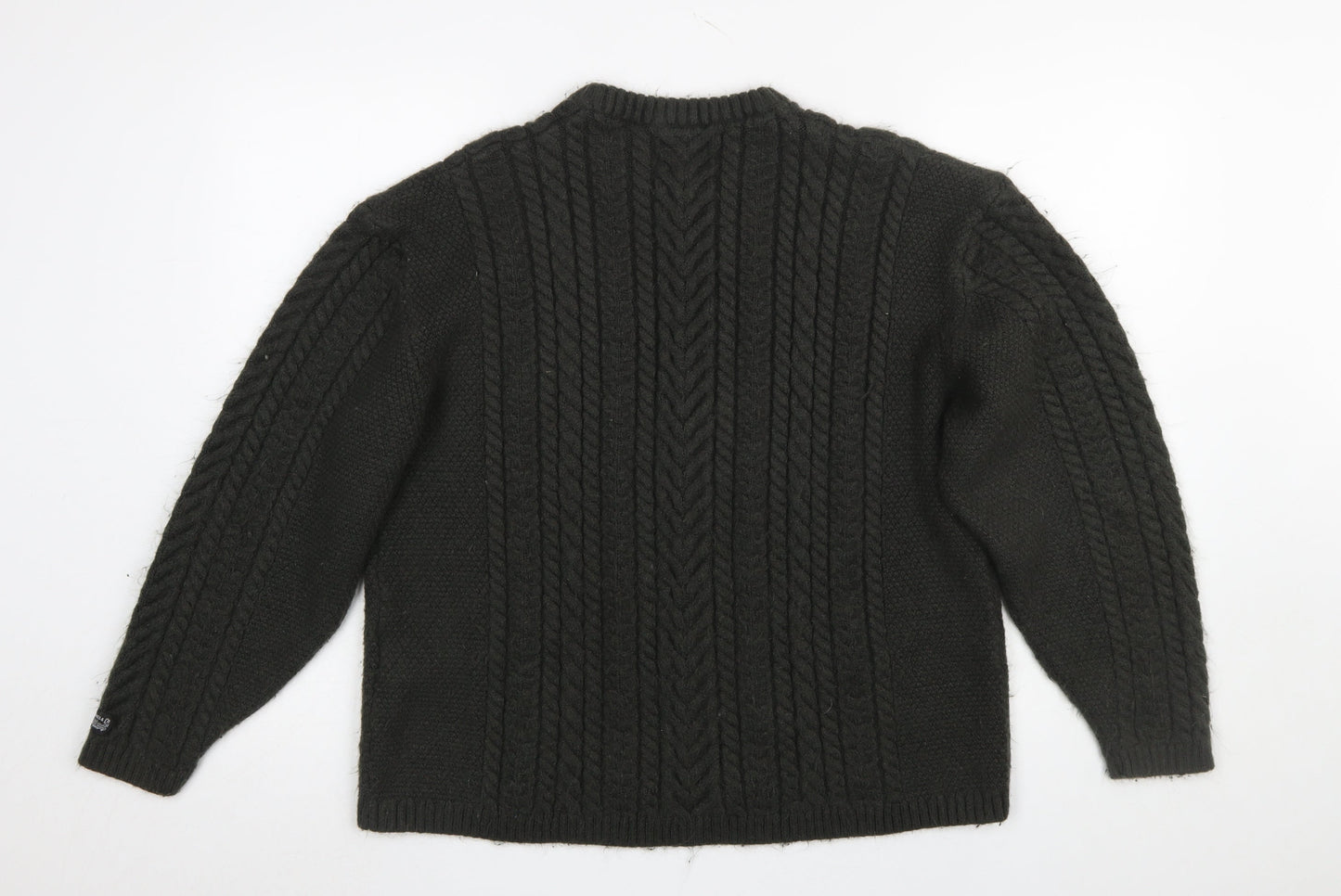 Levi's Women Black Cable Knit Crew Neck Relaxed Fit Jumper Size M