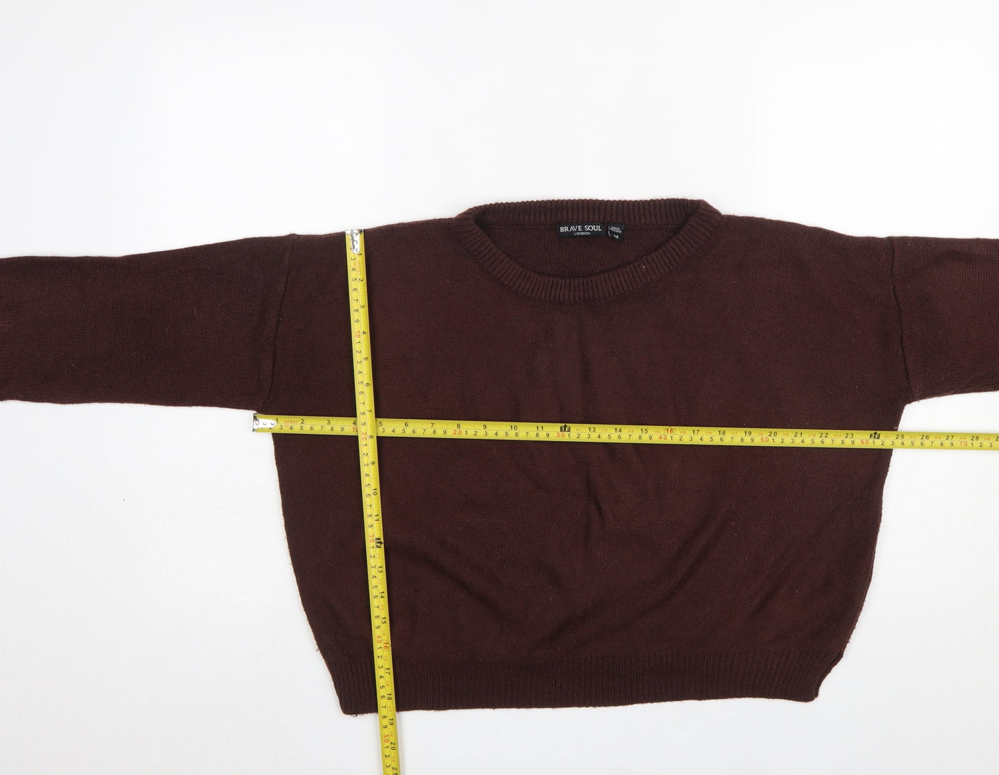 Brave Soul Women Brown Crew Neck Knit Jumper Size M