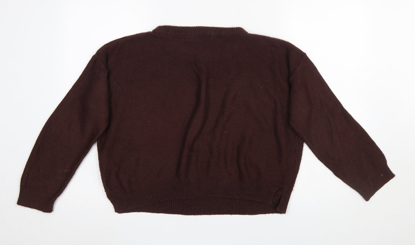 Brave Soul Women Brown Crew Neck Knit Jumper Size M