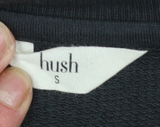 Hush Womens Black Rainbow Stripe Cotton Crew Neck Sweatshirt Size S