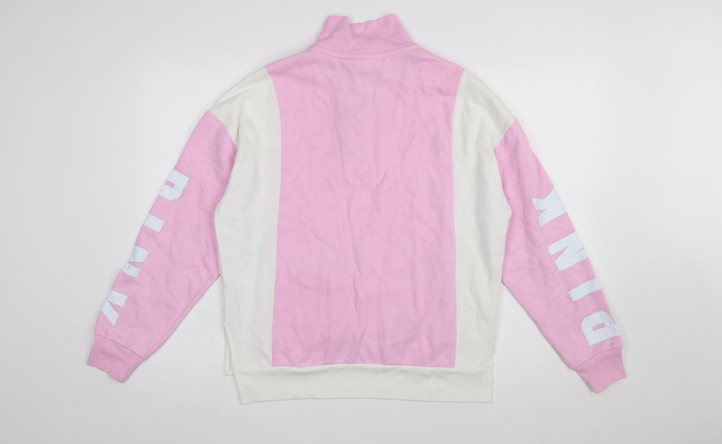 Victoria's Secret PINK Women's Pink & White 1/4 Zip Sweatshirt XS