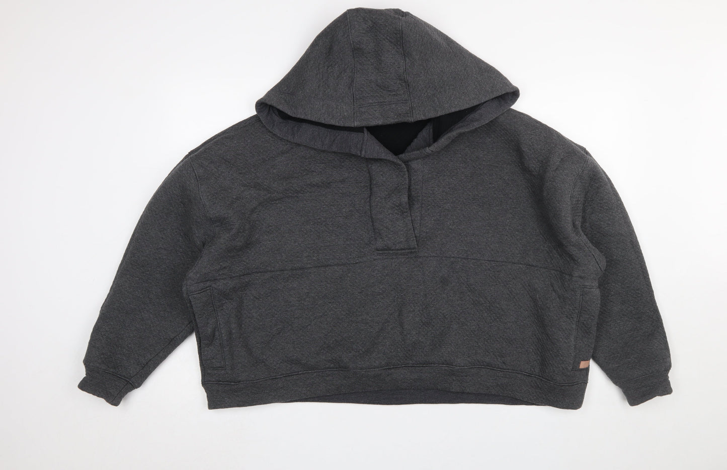 Lunya Womens Dark Grey Pullover Hoodie XS/S Relaxed Fit Cotton Blend