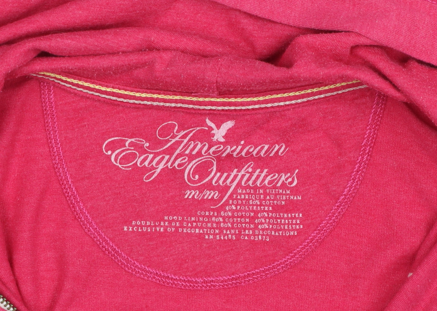 American Eagle Outfitters Womens Pink Full Zip Hoodie Size M