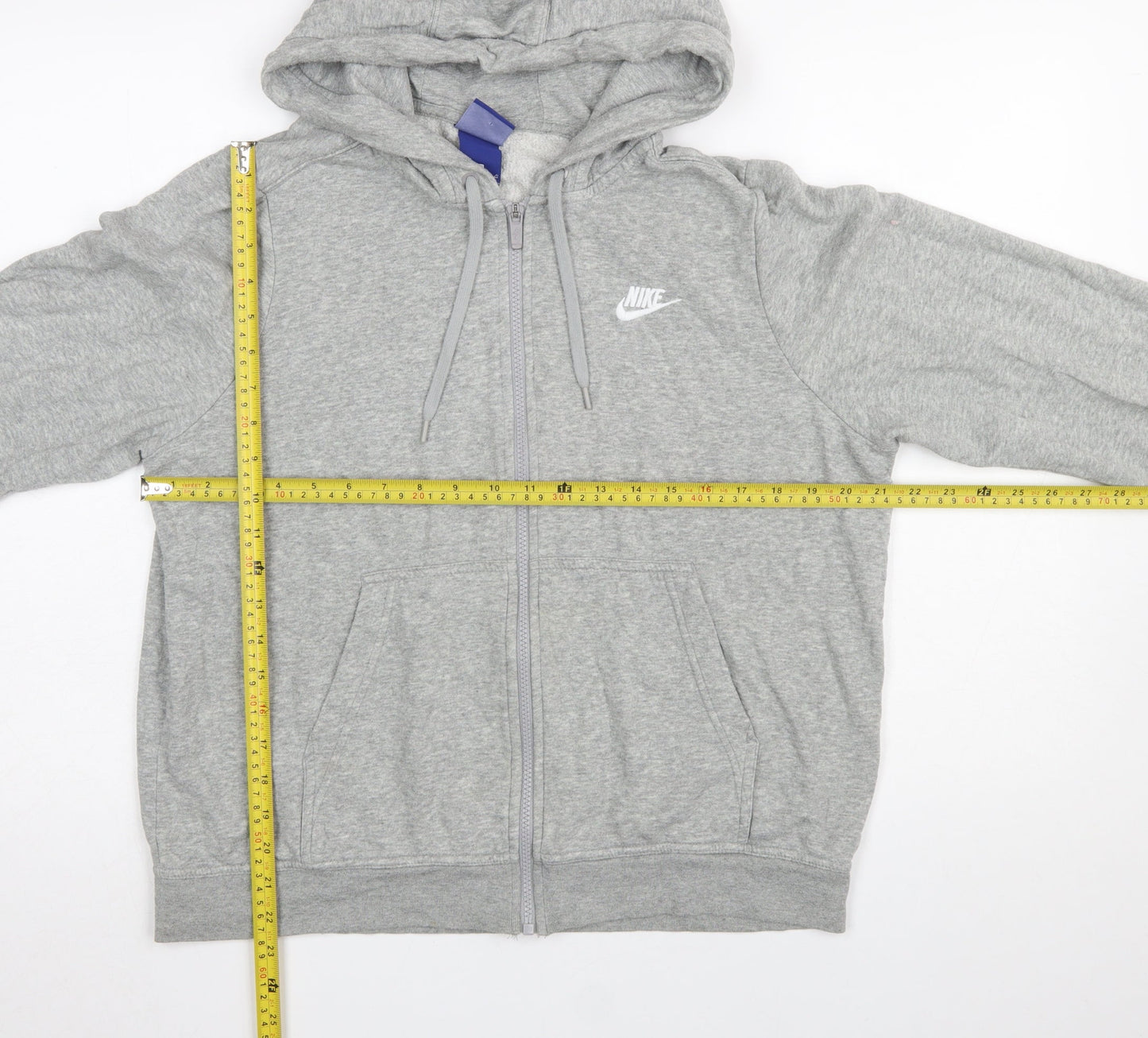 Nike Women’s Grey Full Zip Hoodie Large Cotton Blend Casual