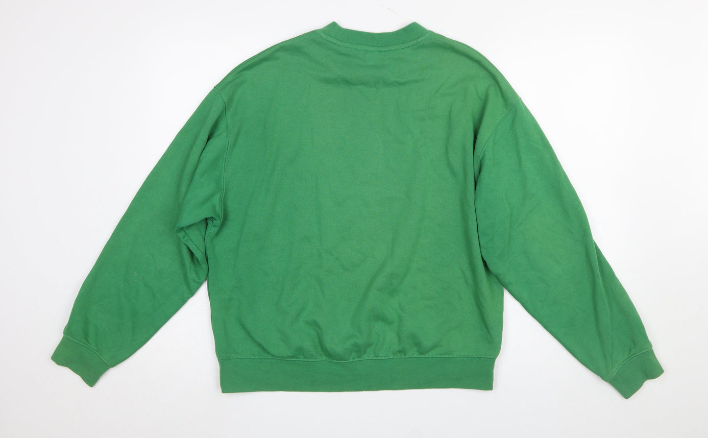 H&M Women's Green Self Care Club Sweatshirt Size S Cotton Blend