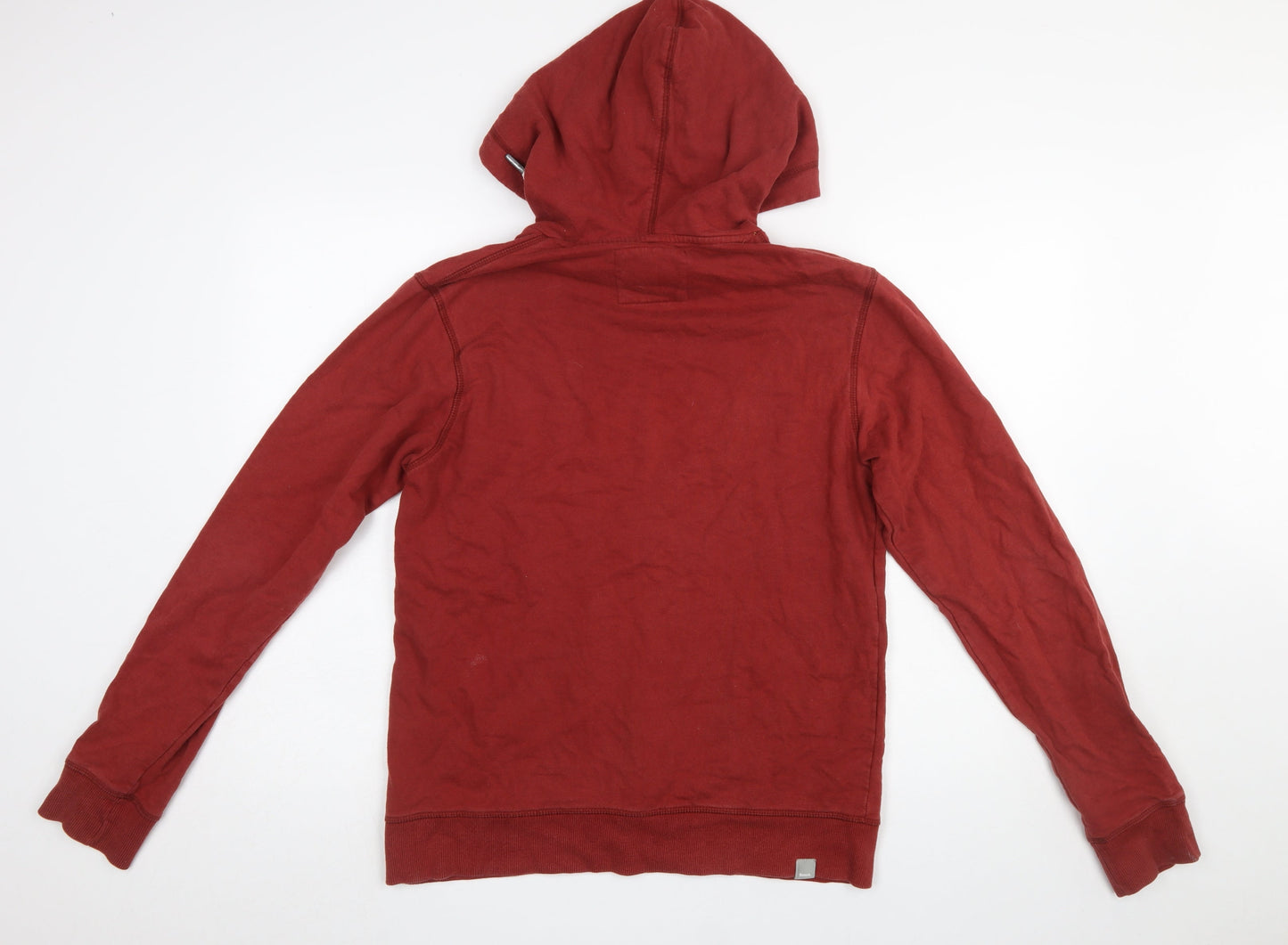 Bench Men's Red Pullover Hoodie Medium Graphic Logo Hooded Sweatshirt