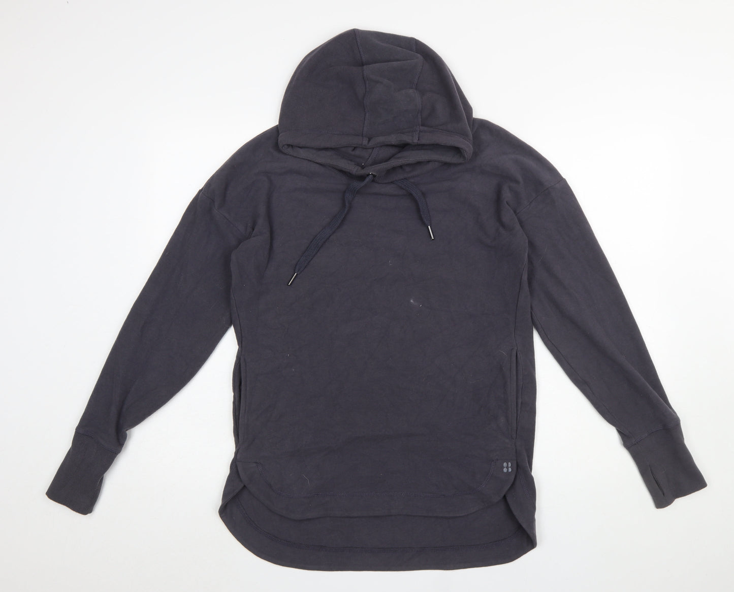 Sweaty Betty Womens Black XS Pullover Hoodie Long Sleeve Cotton Blend