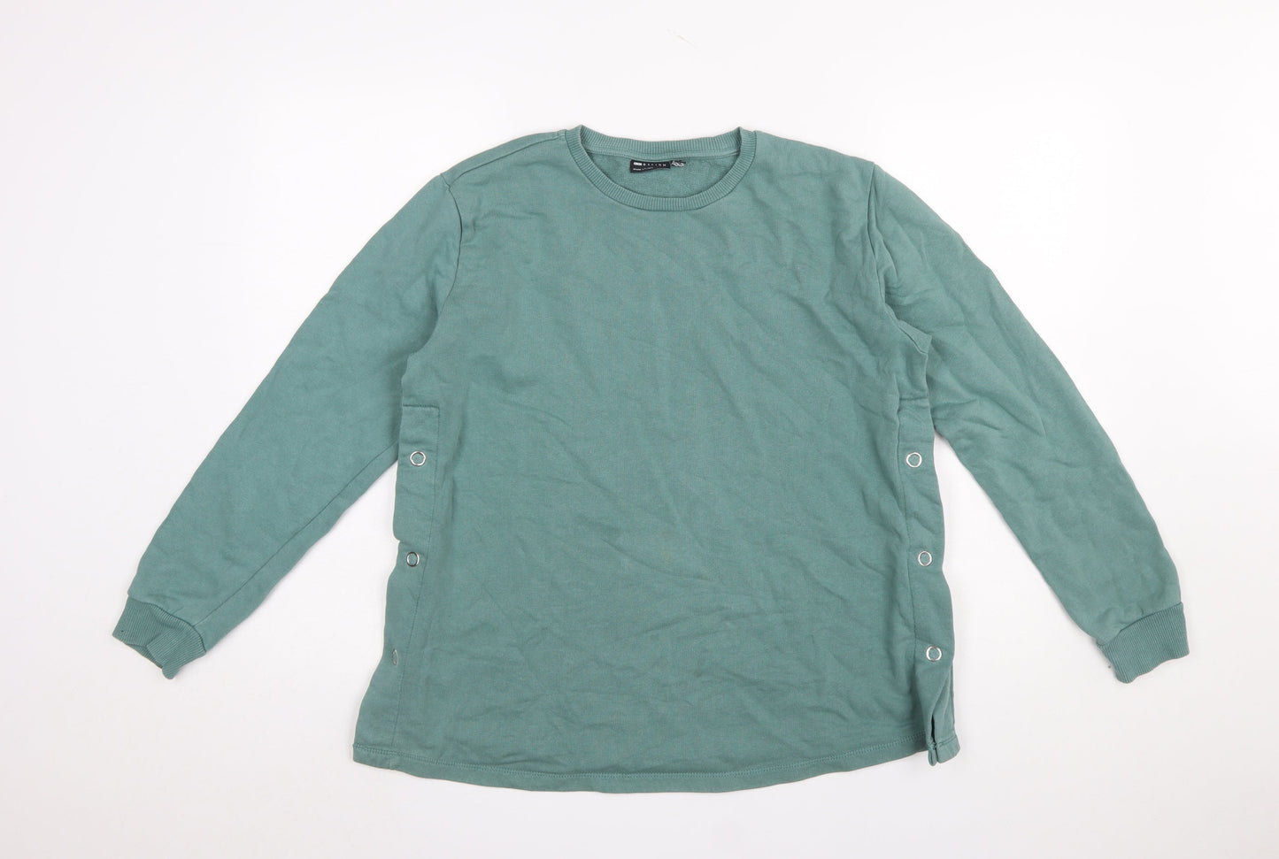 ASOS Design Women’s Green UK 10 Maternity Sweatshirt with Side Snap Detail