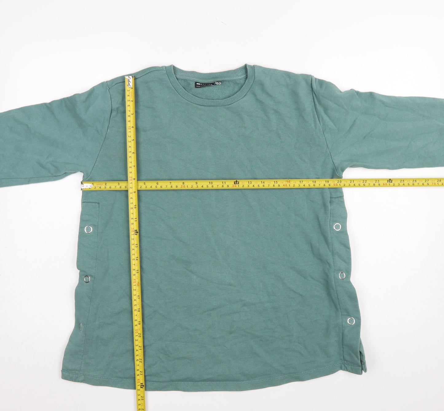 ASOS Design Women’s Green UK 10 Maternity Sweatshirt with Side Snap Detail