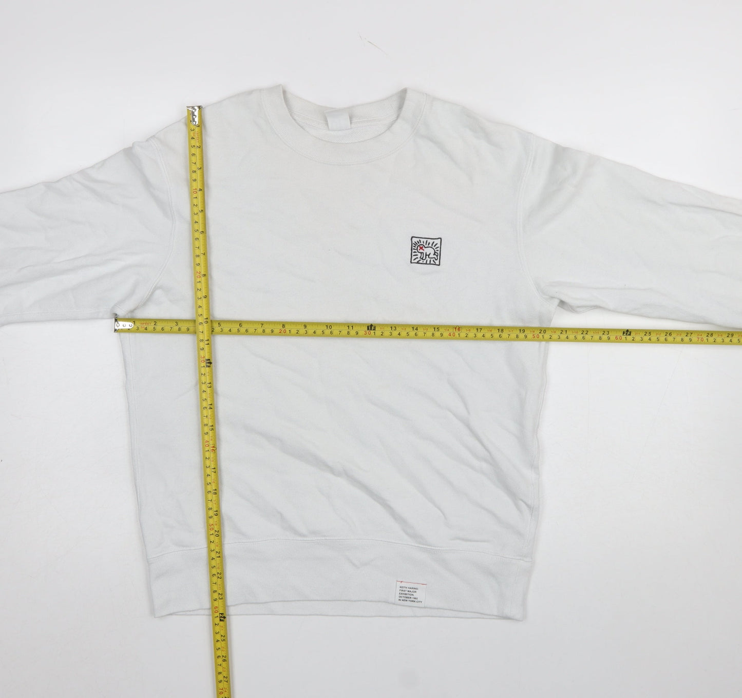 Uniqlo Keith Haring Men's White M Crew Neck Cotton Sweatshirt
