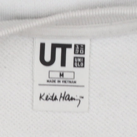Uniqlo Keith Haring Men's White M Crew Neck Cotton Sweatshirt