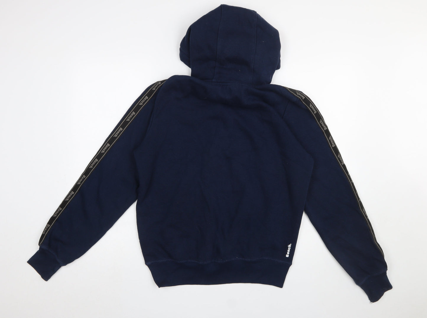 Bench Men's Blue Pullover Hoodie M Logo Fleece Long Sleeve