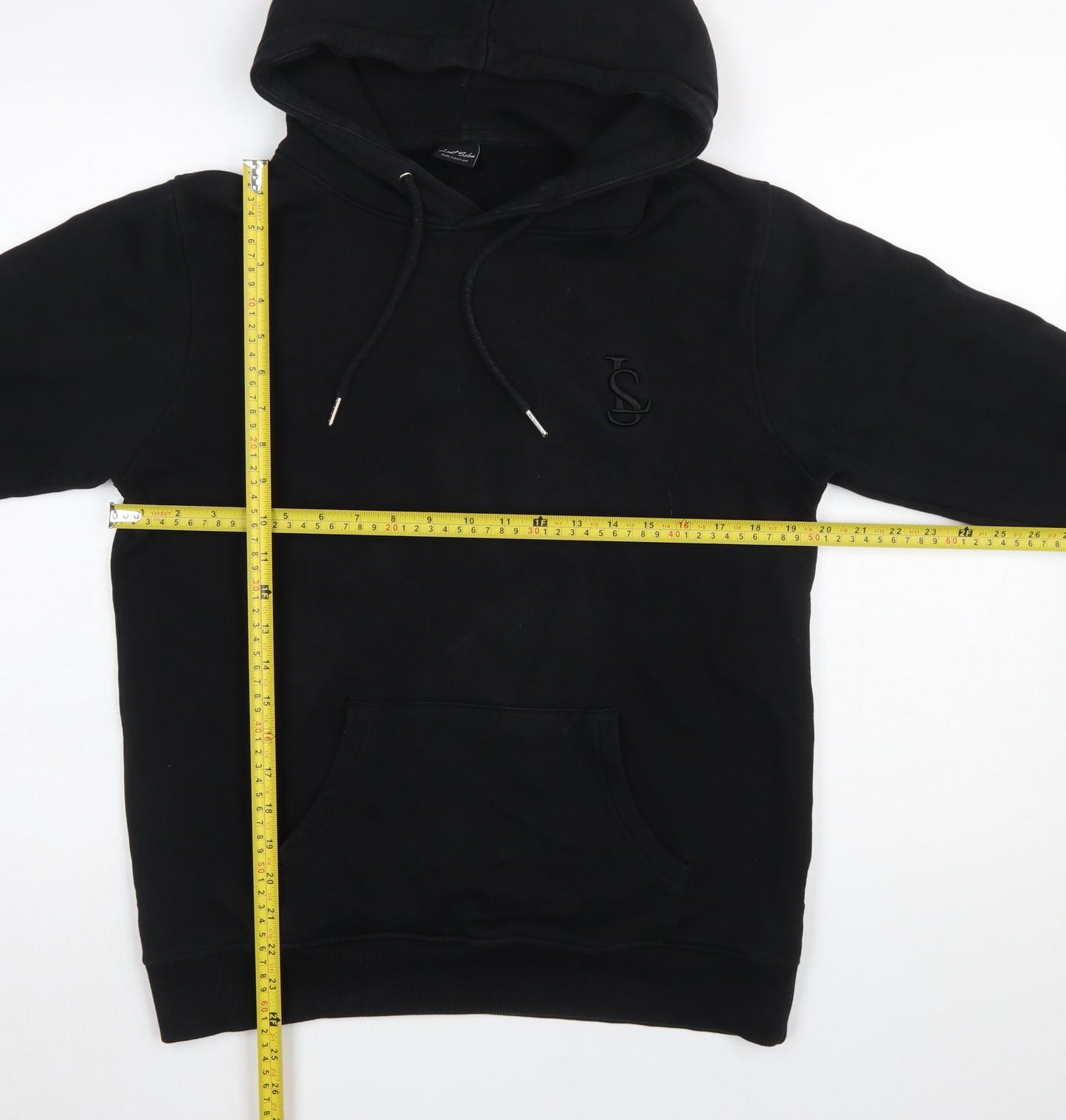 Last Sole Men's Black Pullover Hoodie Size M Embroidered Logo