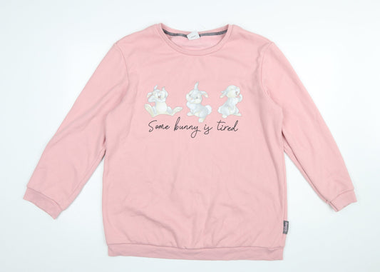 Disney Women Pink Thumper Bunny Long Sleeve Pyjama Top Size 12-14