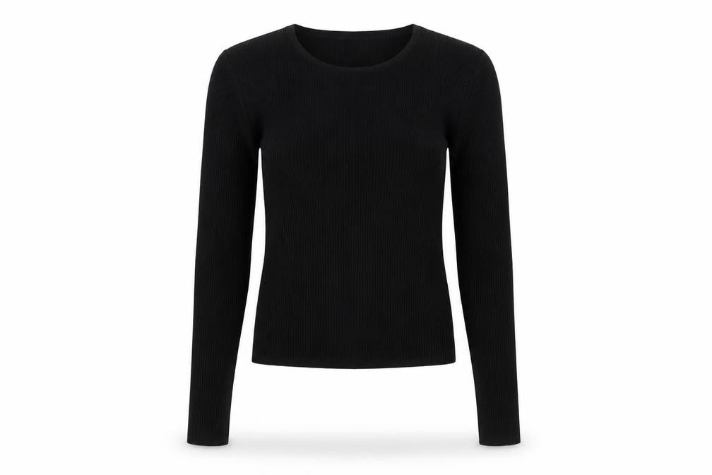 Zara Women Black Slim Fit Long Sleeve Knit Jumper Size 8