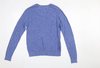 FatFace Men's Blue Cotton Crew Neck Pullover Jumper Size S