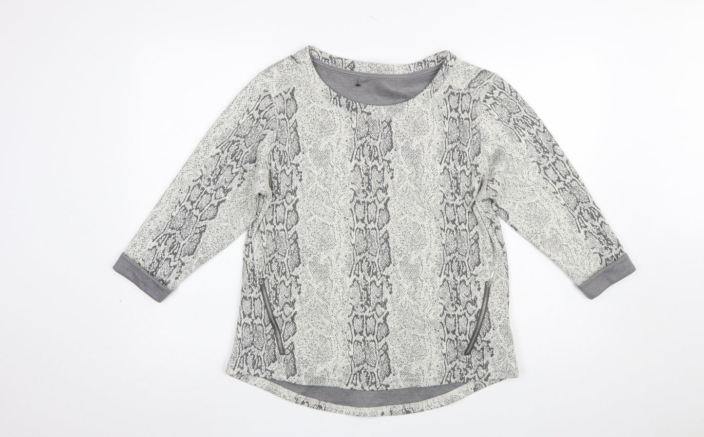Marks and Spencer Women Grey Animal Print Pullover Sweatshirt UK 14