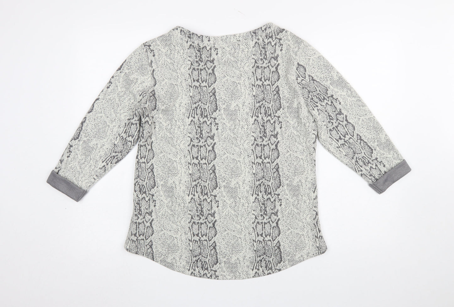 Marks and Spencer Women Grey Animal Print Pullover Sweatshirt UK 14
