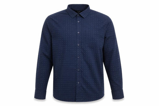 Dunnes Men's Navy Slim Fit Long Sleeve Button-Up Shirt XL