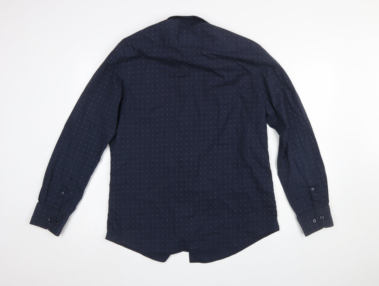 Dunnes Stores Men's Navy Slim Fit Long Sleeve Button-Up Shirt XL