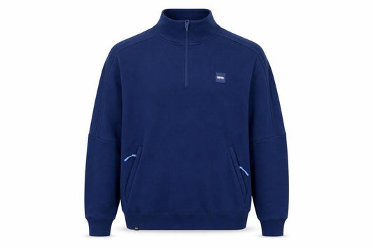 Diesel Men's Blue XL 1/4 Zip High Neck Cotton Sweatshirt