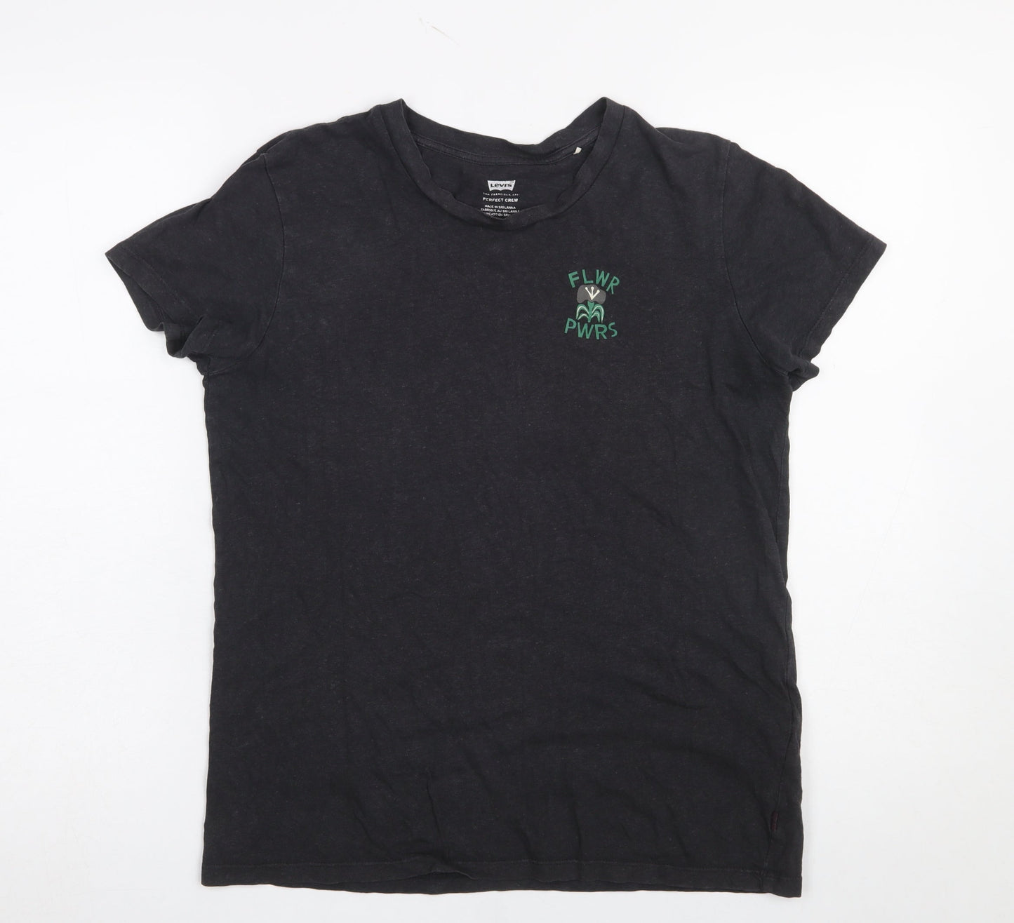 Levi's Women's Black Crew Neck Cotton Hemp T-Shirt Size M