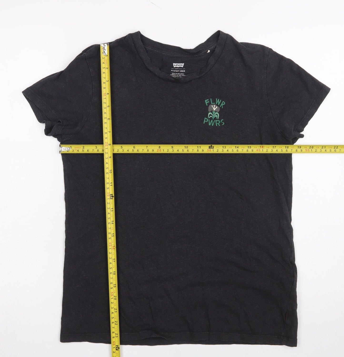 Levi's Women's Black Crew Neck Cotton Hemp T-Shirt Size M