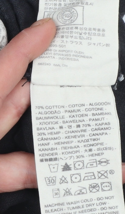 Levi's Women's Black Crew Neck Cotton Hemp T-Shirt Size M