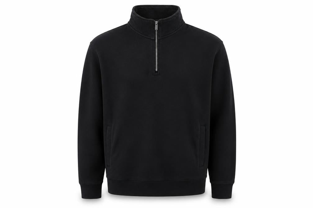 Marks & Spencer Men's Black 1/4 Zip Sweatshirt Size L