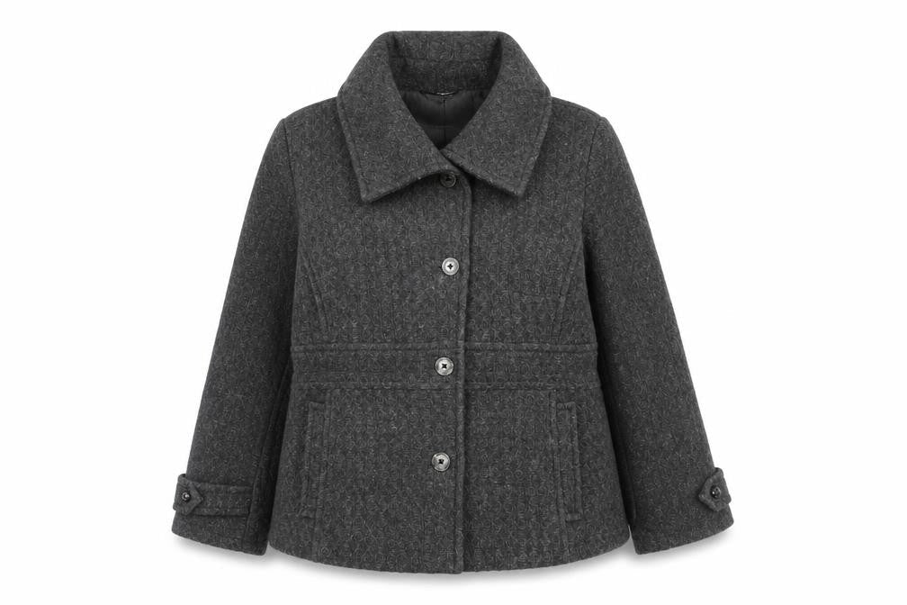 Red Herring Women’s Grey Wool Blend Short Pea Coat Size 18
